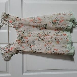 Victoria Secret Floral Ruffle Sheer Chemise Lace Trim Size Small